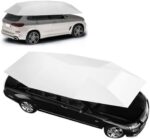 Fully Automatic Carport 4.8m - Remote Control Universal Car Sunshade Tent, Foldable Protective Awning for All Models, Grey Outdoor Car Cover, Weatherproof Garage Solution